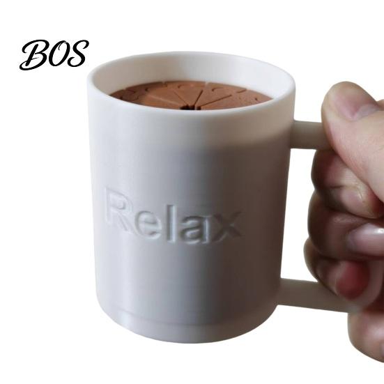 Realistische Kaffeefleck-Dekoration 3D-gedruckter Becher Fidget, Schreibtisch-Spirale Stressabbau Sensorisches Streichspielzeug Spielzeug, Geschenk für Erwachsene Büro Zuhause Liebhaber,