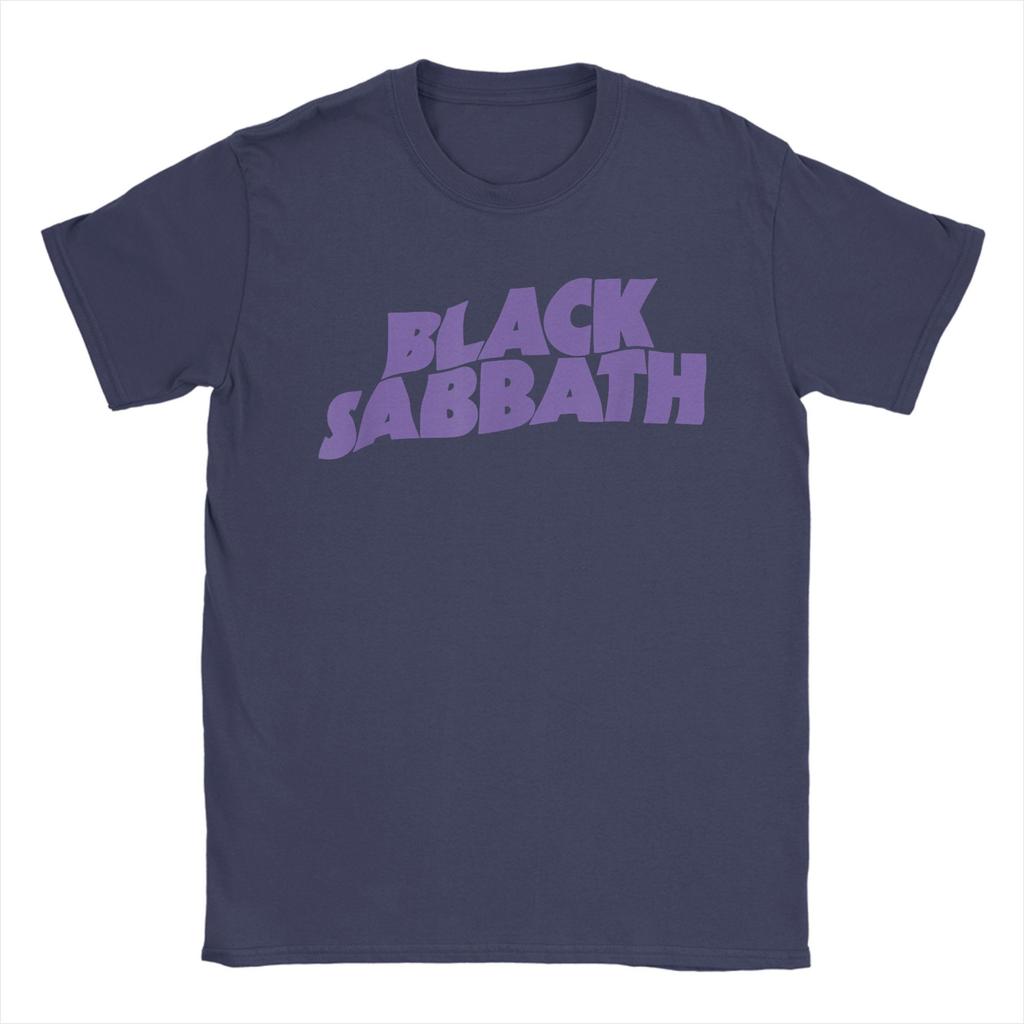 Black Sabbath Purple Logo T Shirt Beach  Y2K Funny T-Shirts 100 Cotton Leisure Tshirt For Men Short Sleeves Print Tops