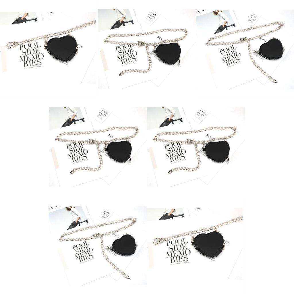 Fashion Metal Women Waist Chain With Detachable Heart Shaped Bag Pendant For Outdoor Wear
