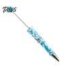Smooth Ink Ballpoint Pen DIY Beadable Pen, Plastic Beaded Black Writing for Students Teens Teachers School Office Supplies Unique Hand-painted