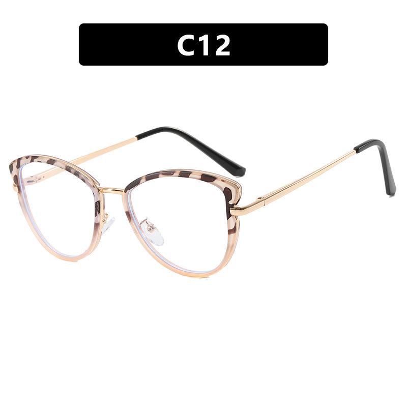 Cat Eye flat mirror TR90 anti blue light glasses frame fashionable color matching can be matched with myopia glasses frame