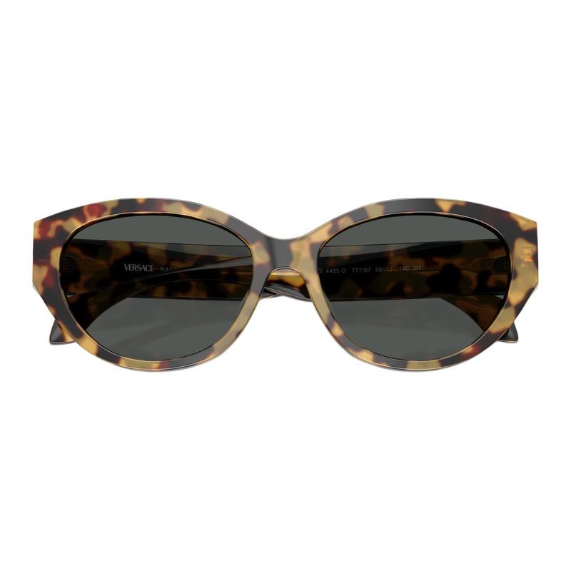Versace Temple Logo Injection Molding Cat Eye Sunglasses Unisex Couple Style Tortoiseshell 39630621 0VE4495D-777-Tortoiseshell 56