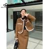Herbst Winter Neue Verdickte Warme Woll Anzug Koreanischen Stil Einfarbig Casual Elegante Lange Kleid Anzug