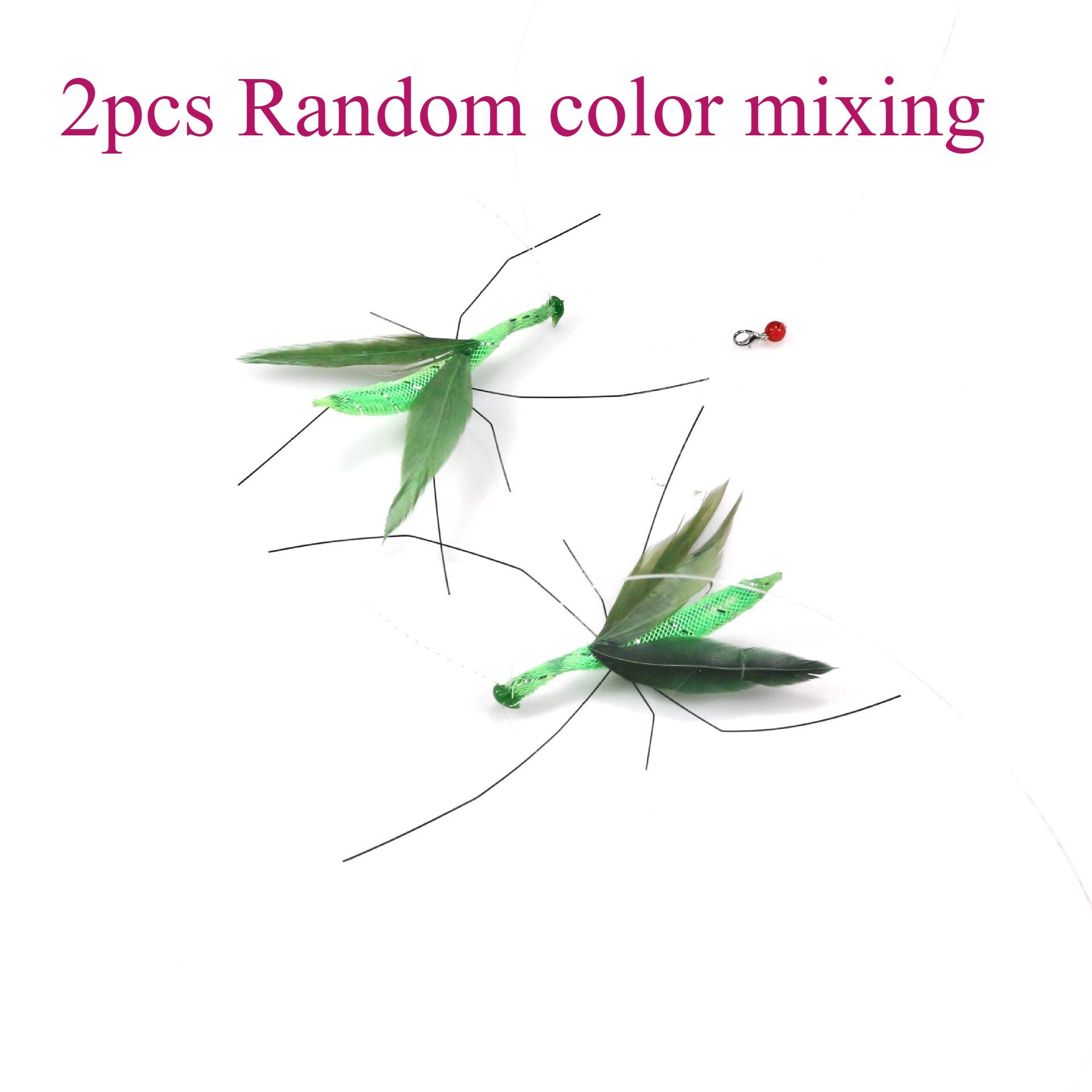 

2/3/5pcs Green Simulation Mantis Insects Replacement Head for Cat Teaser Stick Rod Pet Cat Toys