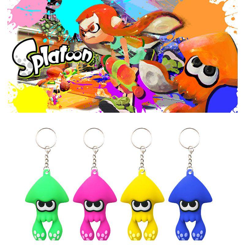 Splatoon 3 Llavero de Calamar Juguete PVC de Alta Calidad Colgante para Bolsa para Niños Regalos de Navidad