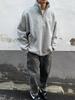 Men's Versatile Half-Zip Stand Collar Hoodie - Trendy, Heavyweight, Loose-Fit, American-Style for Spring/Autumn