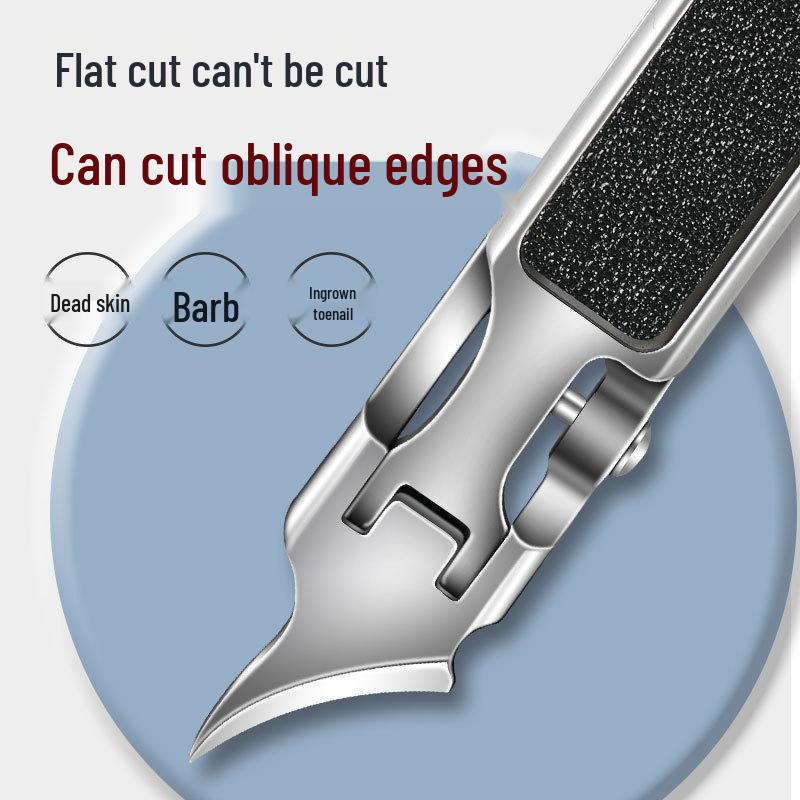 Portable Powder Steel Thin Nail Clippers Set with Anti-Splash Angled Flat Edge - New Model
