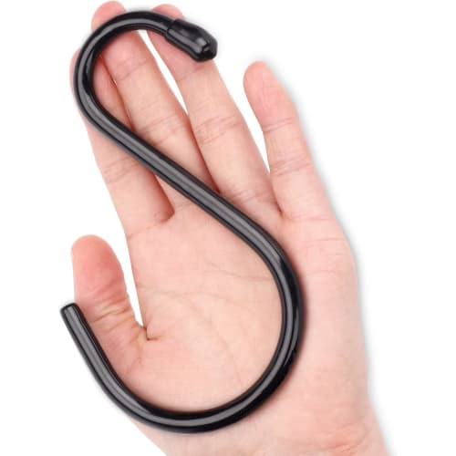 

Antimbee 12-Pack Large 5.5-Inch S-Hooks, Heavy-Duty S-Hooks for Hanging Plants, Black Metal Hooks for Kitchen, Garage, Workshop, Bathroom, and Garden