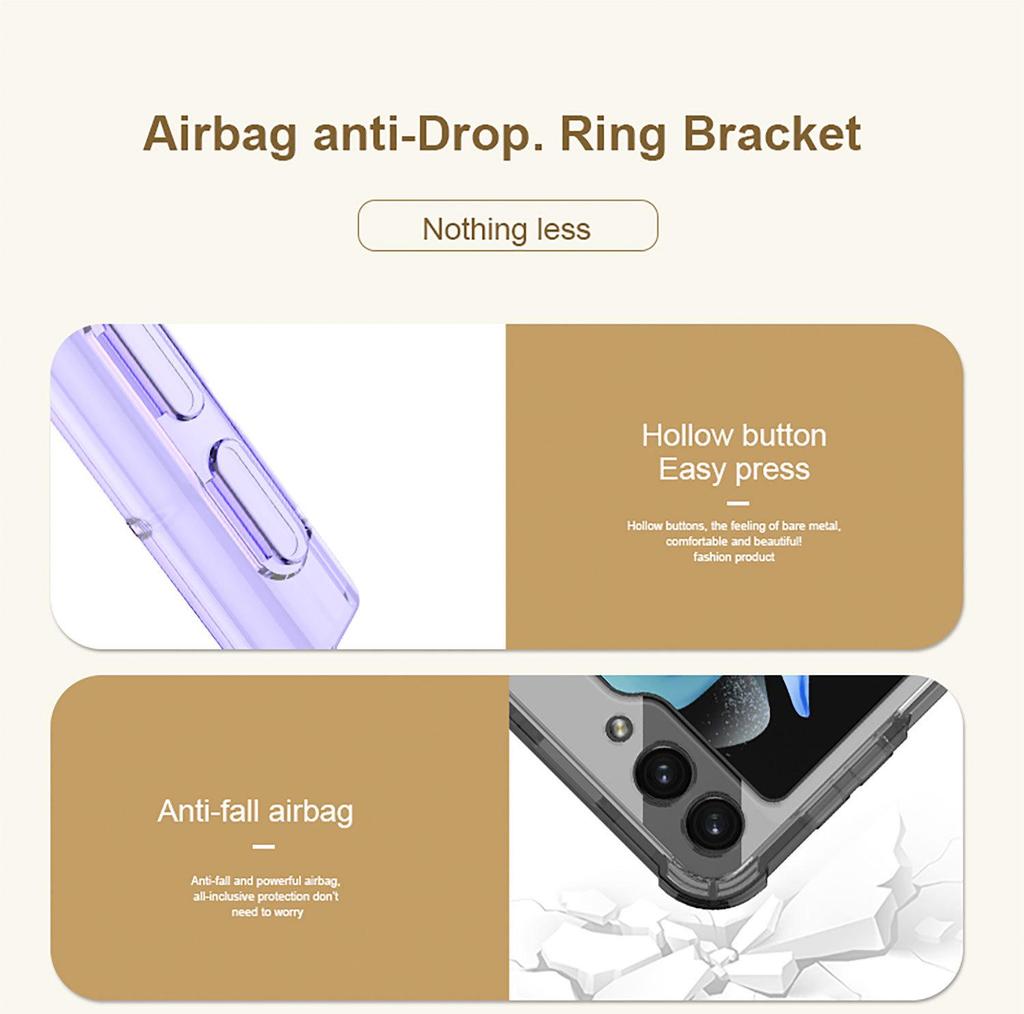 Samsung Z Flip5 Anti-Collision Phone Case with Airbag Ring for Wireless Charging