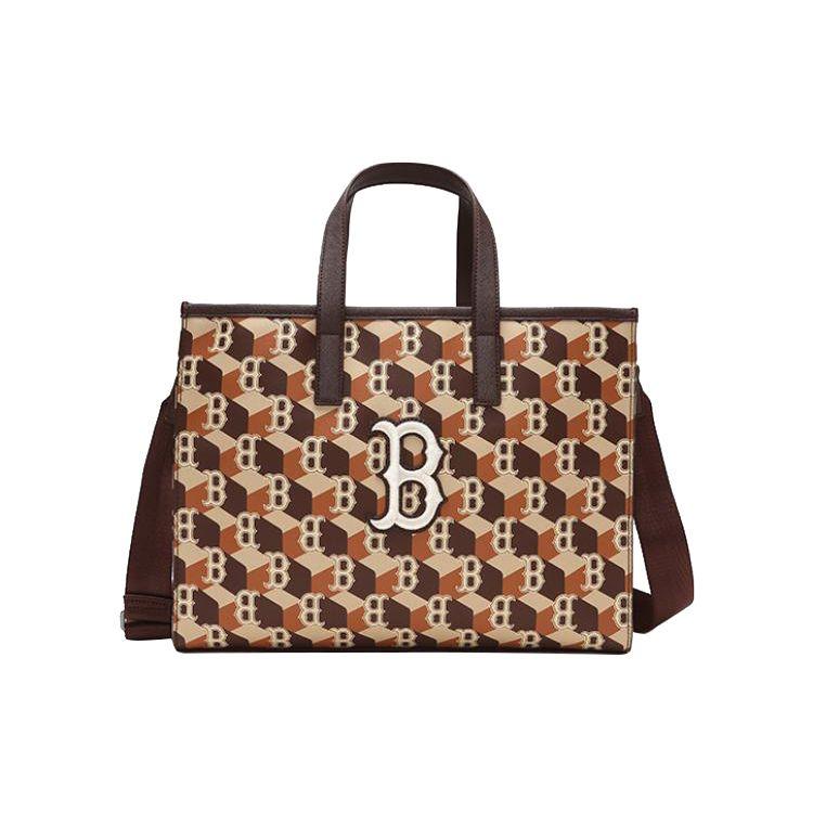 

MLB Monogram Series NY Yankees Retro Geometric Letter Print Large Logo Tote Bag Unisex Tote Bag Dark-Brown 3AORM042N-43BRD Dark Brown