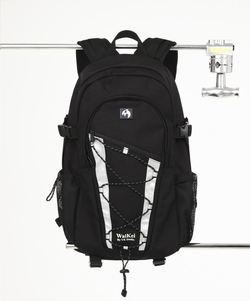 Waikei Reflective String Backpack Black