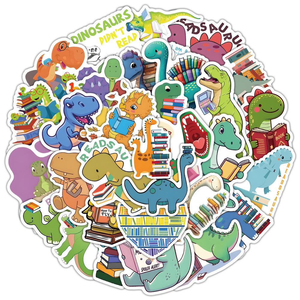 Dinosaur Matte Film Stickers: 50-Sheet Pack for Backpacks & Thermos Decoration