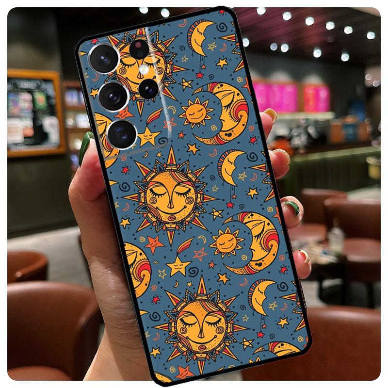 Sun And Moon Star Phone Case For Samsung Galaxy S24 Ultra S20 S21 S22 S23 S25 Ultra S9 S10 Plus S25 FE Cover