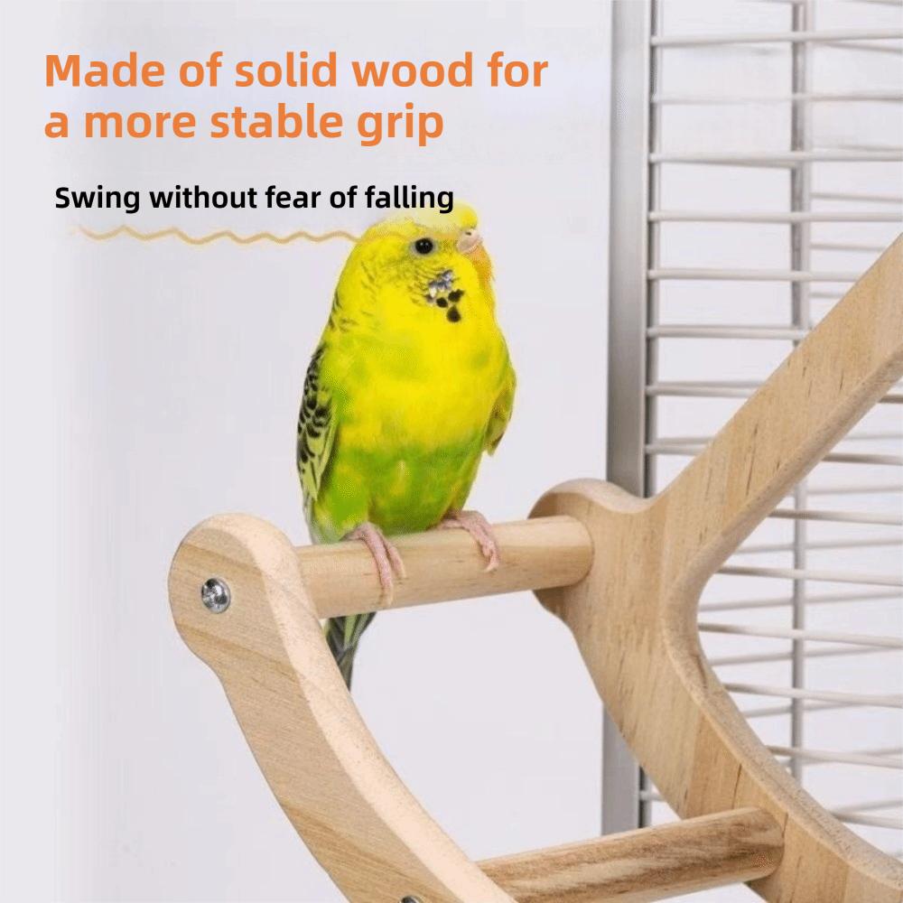 Hanging Bird Swing Toys Bite Resistant Rocking Perch Stand Parrot Stand Wheel  Cage Accessories