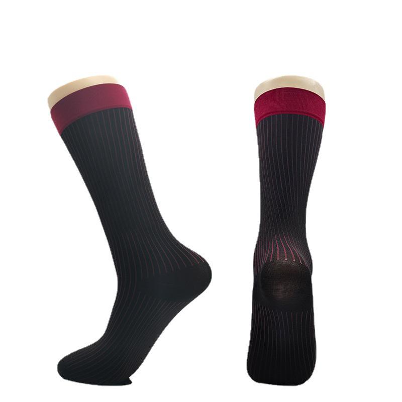 Men's Silk Striped Knee-Length Formal Socks