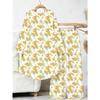 Floral Print Two Piece Outfit Women Long Sleeve Irregular Hem Tunic Top Wide Leg Pants Casual Matching Set