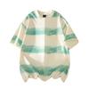 Men Tie-Dye Loose Short Sleeve T-Shirt Men Striped T-Shirt Casual Summer Breathable Cotton Tee Oversized Fashion Streetwear Tops
