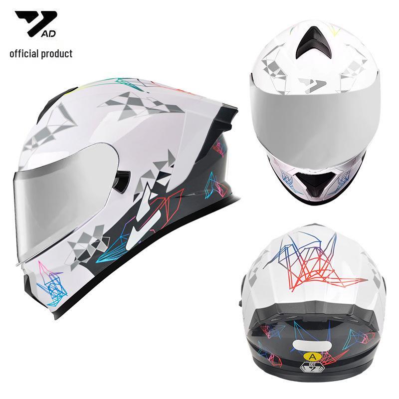 Cross-border DOT Certified Full Face Motorcycle Helmet for Men and Women, Trendy Four Seasons Riding Gear