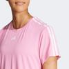 Adidas Three Stripe Color Block Round Neck Short Sleeve T-Shirt Women Tops Pink IS4215