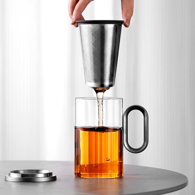 Borosilicate Glass Tea Mug with Aluminum Lid