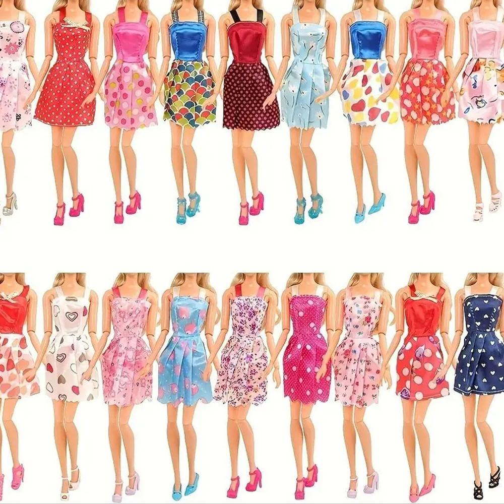 46Pcs Random Doll Accessories Girl Shoes Boots Mini Dress Magic Sticks Necklaces Glasses Clothes Kids Toys for 11.5 Kid Friendly Entertaining Fun Play