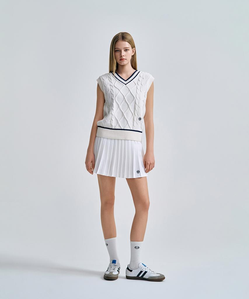 SERGIO TACCHINI W V-Neck Cable Knit Vest