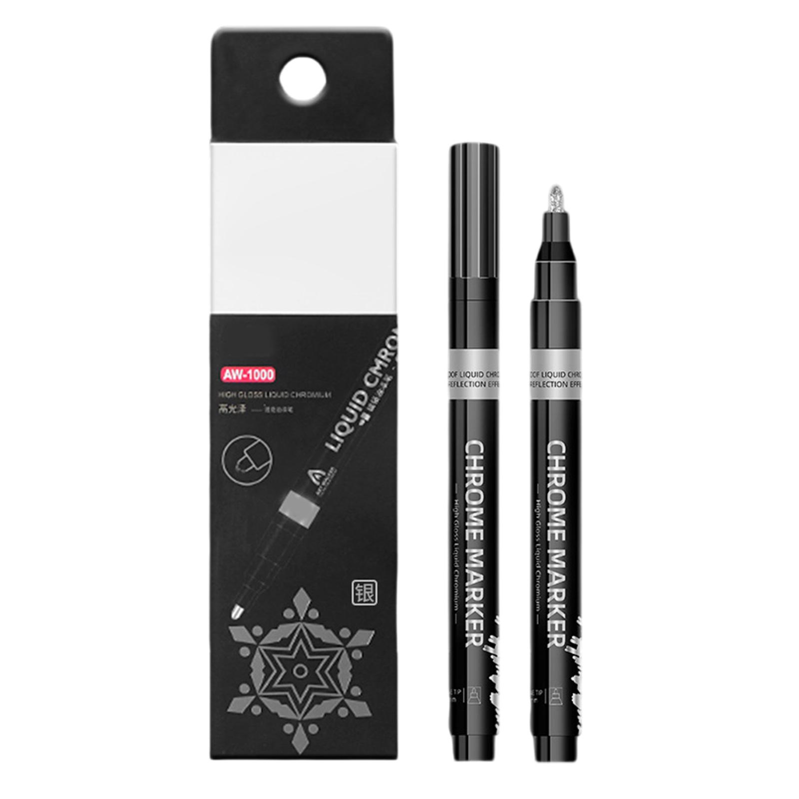 

Водонепроницаемый жидкий хромированный маркер с наконечником 1,0 мм, жидкая краска, ручка для стекла, металла, бумаги, пластика, художественного ремесла, проекта, моделирования серебряный
