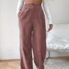 Spring 2026 New Women's High-waisted Casual Pants Solid Color Corduroy Loose Straight Trousers Women