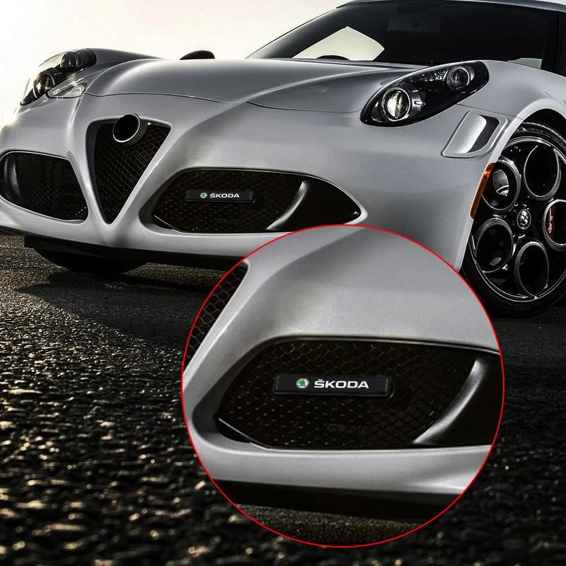 2025 New LED Car Front Grille Decorative Lamp Auto Mid-grid Beacon Light for Skoda Octavia Rapid Fabia Superb Kodiaq Scala Karoq