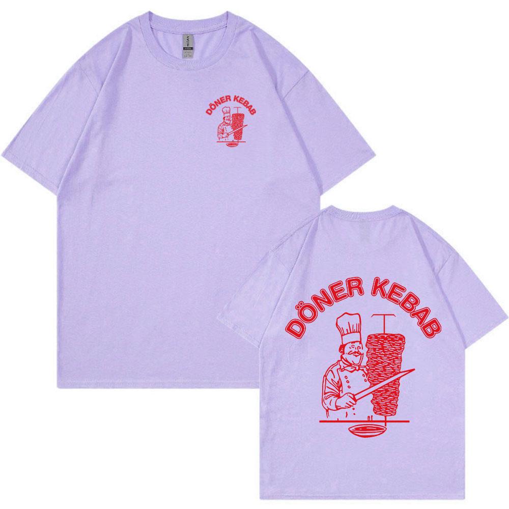 Döner Kebab Lustiges Grafik-T-Shirt Herrenmode Sommer Baumwolle Kurzarm T-Shirts Lässig Übergroße T-Shirts Kleidung Streetwear