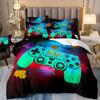 3D Game Player Bedding Set, Gamer Teens Down Duvet Cover Pillowcase 2/3pc Game Controller Luxury Home Textile Duvet Cover Set Gift
