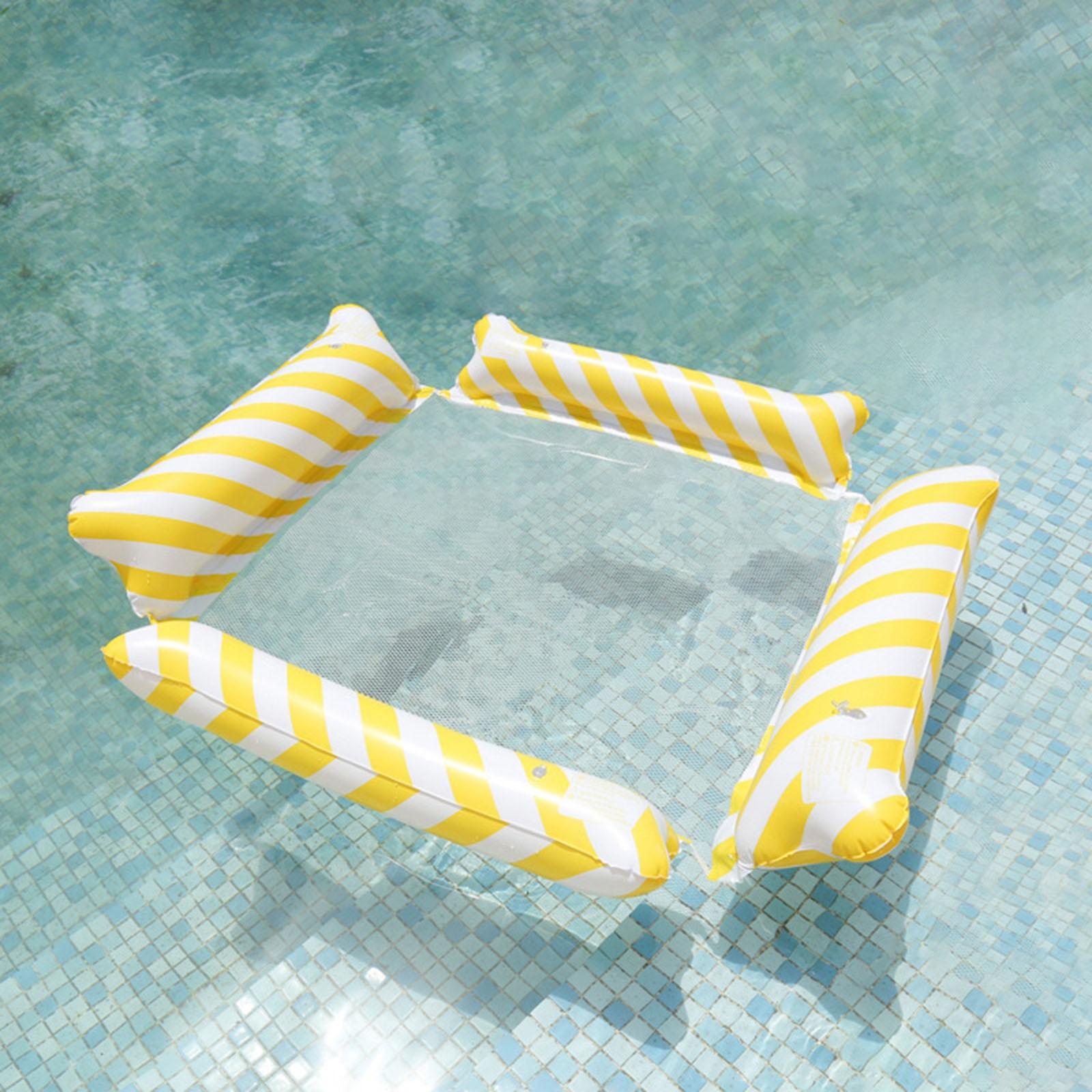 

4 Floating Panels With Hollowed-out Ventilation Holes. Swimming Pool Inflatable Float . Foldable Striped Floating Bed. Inflatable Swimming Pool . One Size жовтий