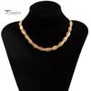 Neck Chain Necklace Cold Feel Snake Bone Twine Style Non-Broken Trendy Lady Gold Silver Color Weave for Dating