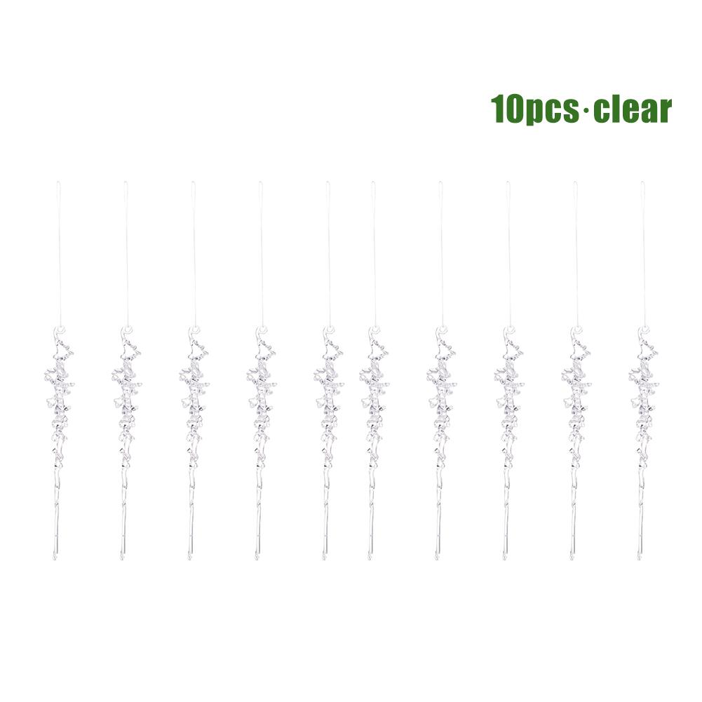 

New Icicle Pendant Acrylic Christmas Decor 10PCS Set Icicle Hanging Ornaments For Tree Window Door Holiday Party Decoration 10pcs прозрачный