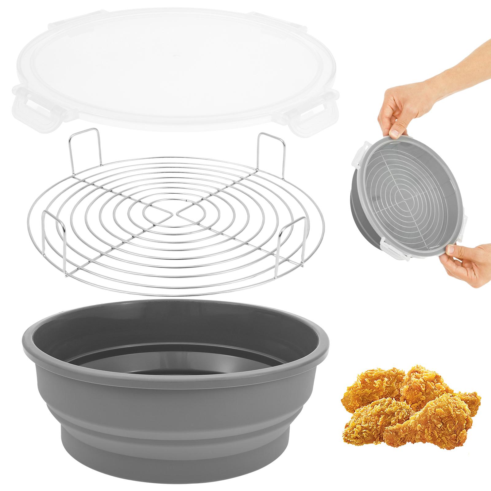 

Silicone Batter Bowl All-in-One Mess Free Breading Station Tool Foldable Breading Shaker Bowl for Coating Fish Chicken Wings