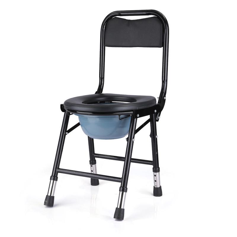 Mobile Folding Toilet Chair for Elderly, Disabled, or Pregnant Users with Reinforced Lifting Feature