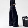 Women's Korean Style Wide-Leg Loose Jeans - Trendy Summer 2025 Floor-Length Trousers