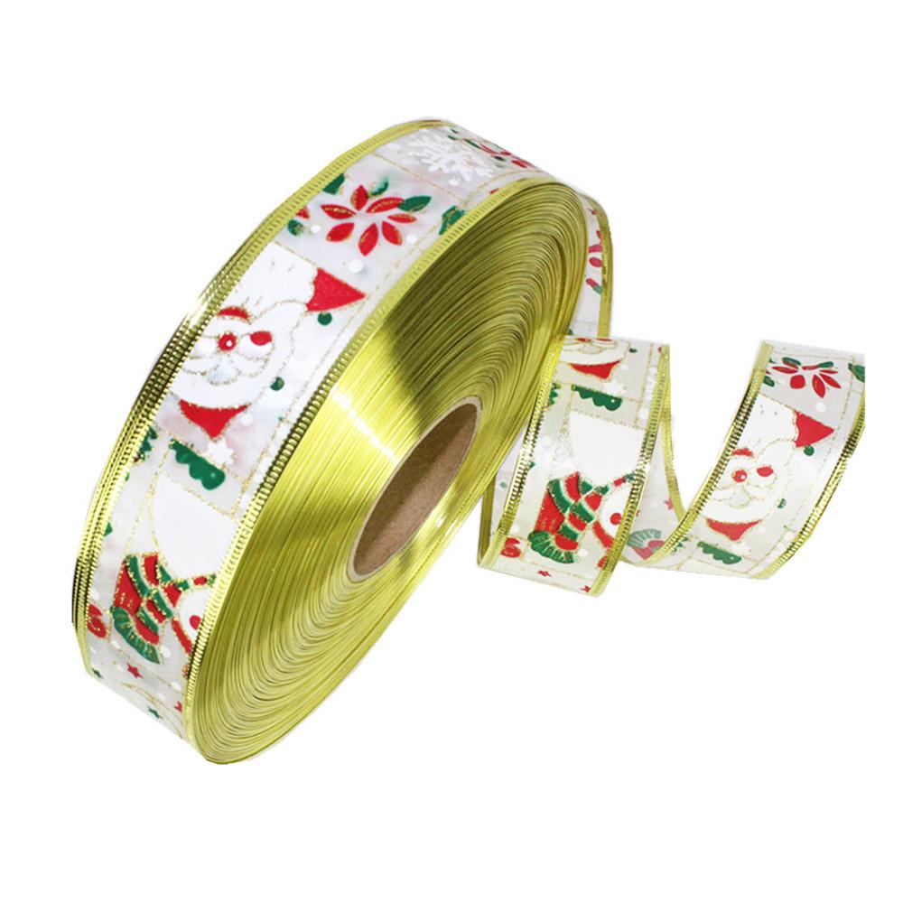 Festive 10 Meter Christmas Santa Snowman Decorative Ribbon For Holiday Gift Wrapping