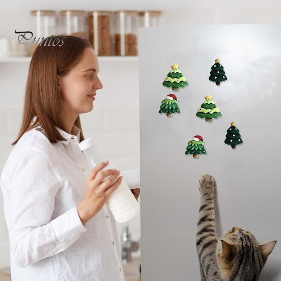 Christmas Tree Fridge Magnet 7Pcs/Set Mini Refrigerator Magnet, Xmas Shape Party Favors Decorative for Whiteboard Locker Door Office Magnets