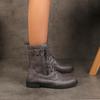 New Round Head Martin Boots Women's Thick Heel Lace-up Solid Color Women's Low Tube Women's Martin Boots
