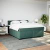 VidaXL Sommier à lattes de lit et matelas Vert foncé 180x200cm Velours 3286387