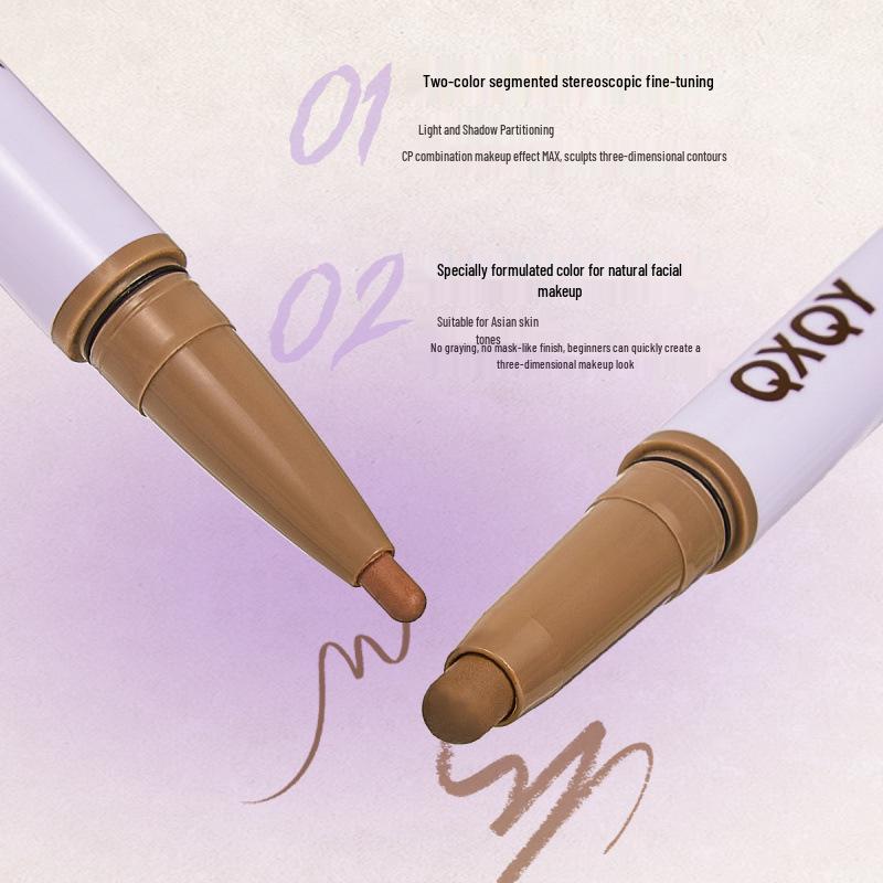 QXQY Double-Ended Contour Stick: Long-Lasting, Silky, Pigmented & Easy-Blend Makeup Pen
