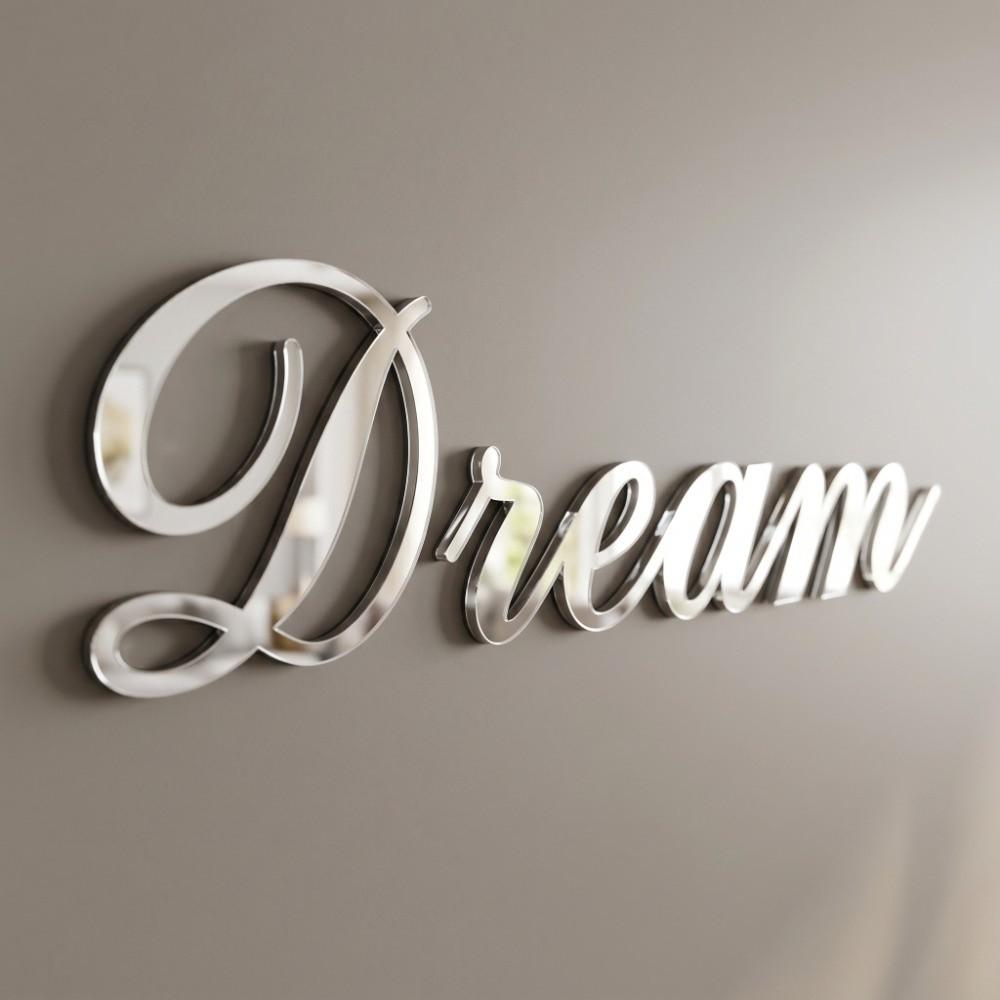 Acrylic Letter Wall Sticker 44.49x5.51in English Letter English Letter Decor Self-Adhesive Silver Gold Home Wall Sticker