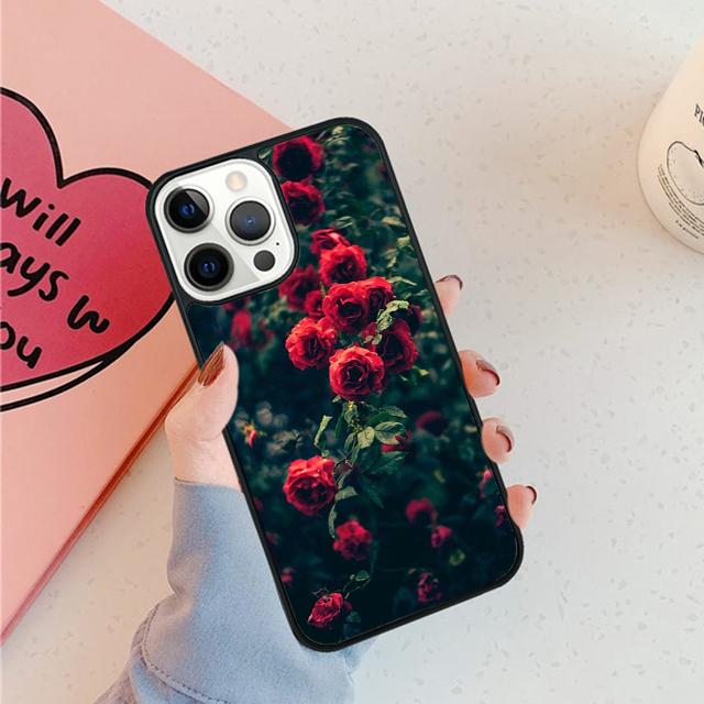 Red Rose Phone Case For iPhone 17 Air 15 16 11 12 13 14 Pro Max Cover For iPhone 17 Air Max Plus Coque Fundas Shell