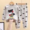 2pcs/set Winter Kids Long Sleeve O Neck T Shirt Pants Set Casual Baggy Suit Cotton Cartoon Printes Outfit