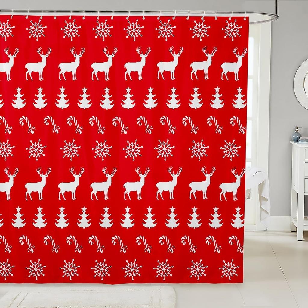 Pink Christmas Shower Curtain,Christmas Nutcracker Bathroom Shower Curtain Sets,Dreamy Castle Princess Fabric Shower Curtain
