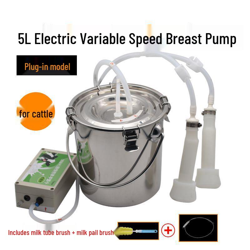 Electric Milking Machine for Cows & Sheep: Pulsating, Speed Adjustable, Fully Automatic, Compact for Home Use