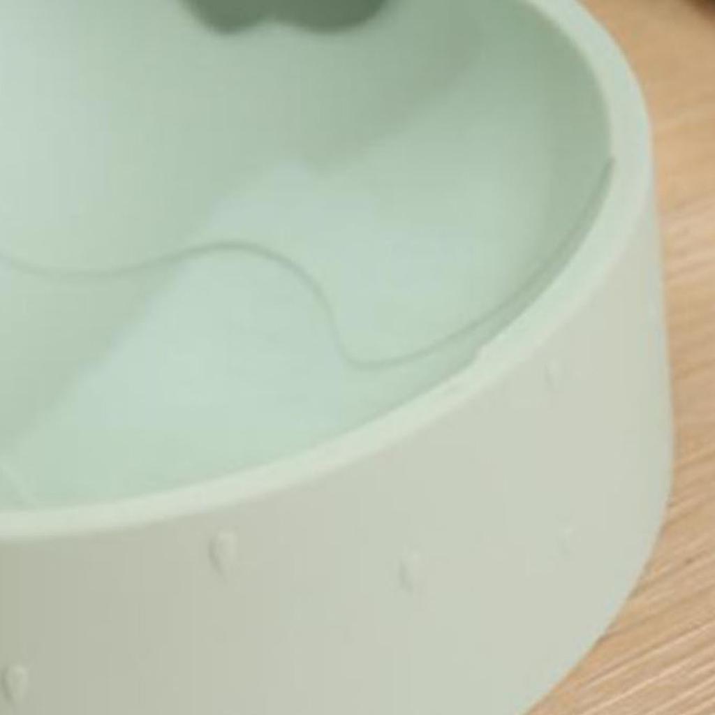 Miska Ochronna na Szyję dla Zwierząt Kreskówkowa Truskawka Krawędź Zapobiegająca Rozlewaniu Antypoślizgowa Podwyższona Miska na Jedzenie dla Kota Zielona