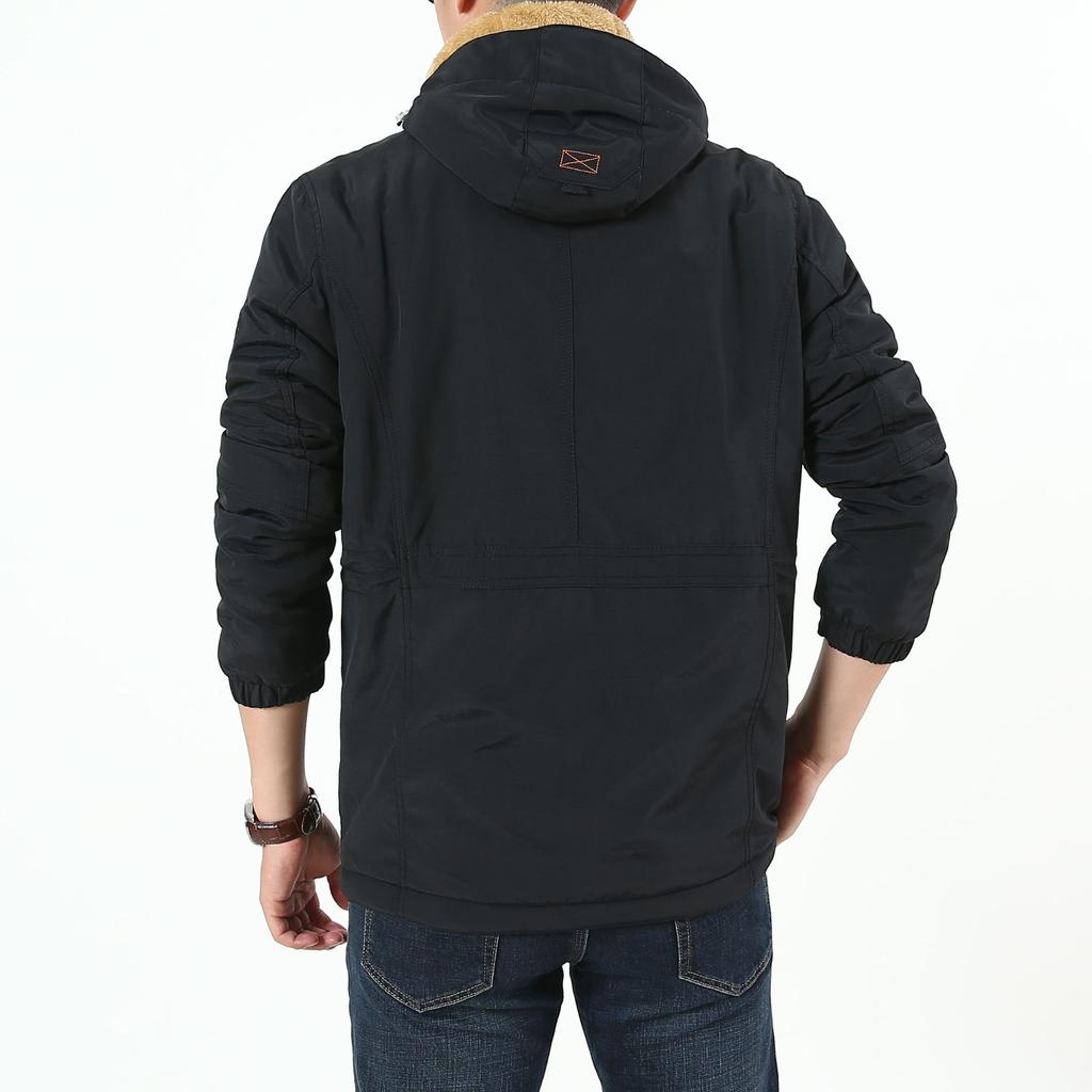 Winter Men's Clothing Large Size Casual Velvet Cotton-padded Clothes Men's Medium and Long Outdoor Large Size Outdoor Men's Jackets