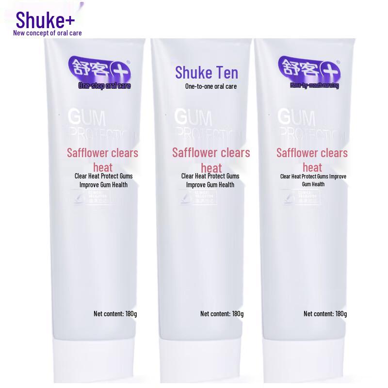 Shuke Safflower Fire-Clearing Fluoride Toothpaste, 3-Pack